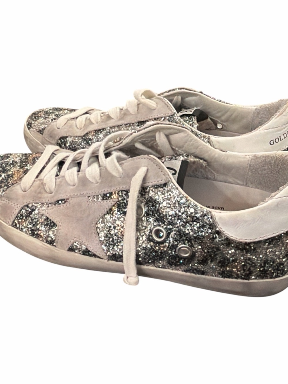 Special-edition pair of Golden Goose Superstar glitter leopard sneakers